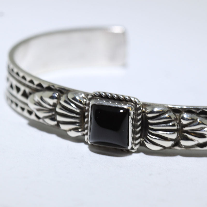 Bracelet en onyx par Tsosie White 5-1/4"