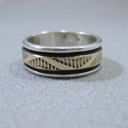 布魯斯·摩根設計的14K金及銀戒指