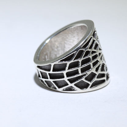 Bague en argent par Philander Begay taille 8.5