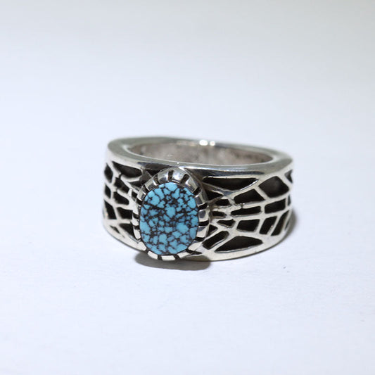 Anillo de plata Kingman por Philander Begay talla 8.5