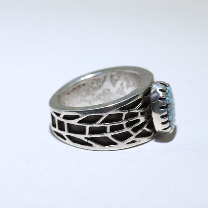 Philander Begay制作的Kingman银戒指，尺寸8.5