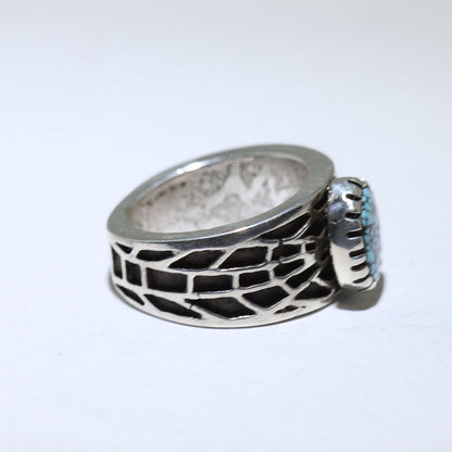 Anillo de plata Kingman por Philander Begay talla 8.5