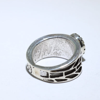 Anillo de plata Kingman por Philander Begay talla 8.5