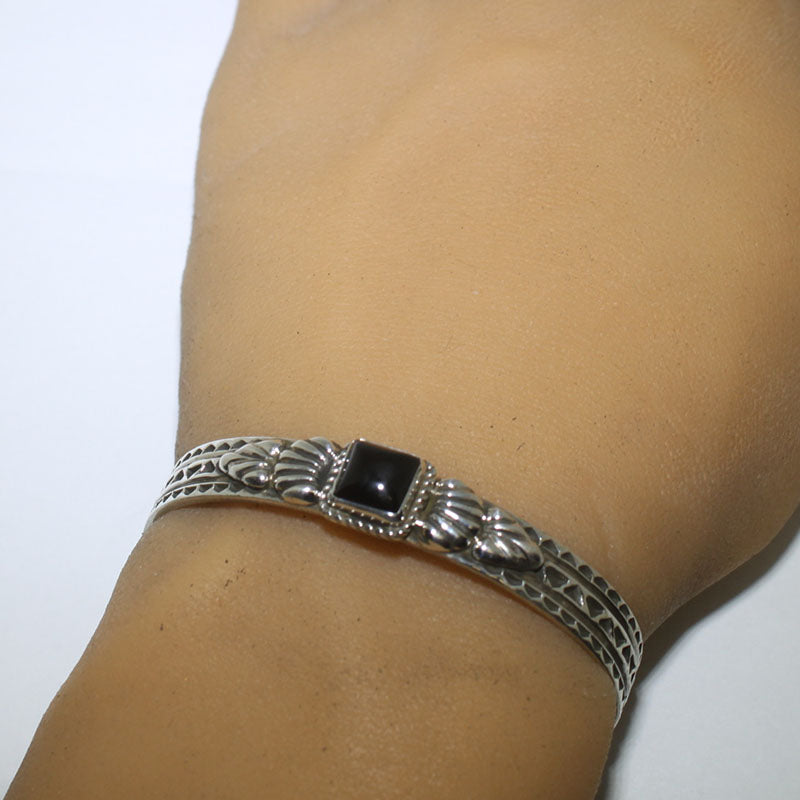 Onyx Bracelet by Tsosie White 5-1/4"