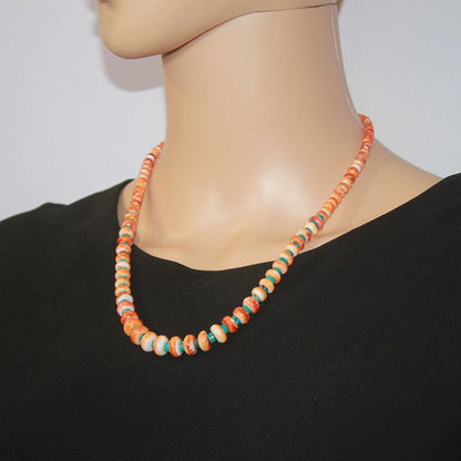 Orange spiny oyster necklace by Reva Goodluck