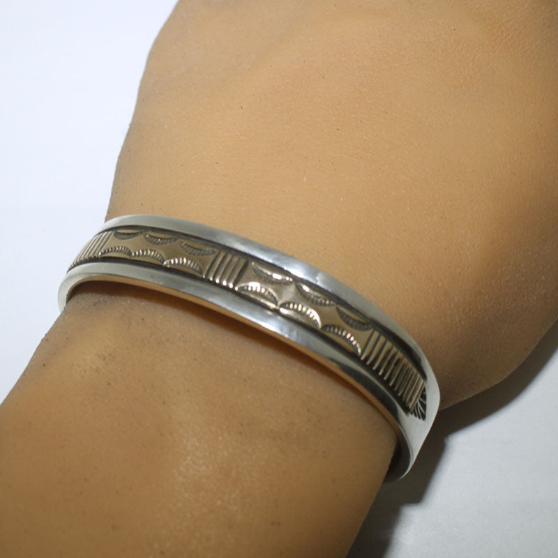 Bracelet en or 14K/argent par Bruce Morgan 5-3/4"