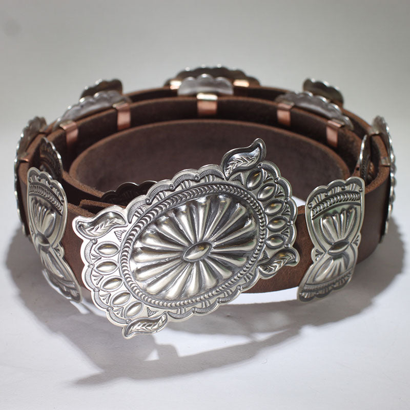 Silver Concho Belt by Arnold Blackgoat