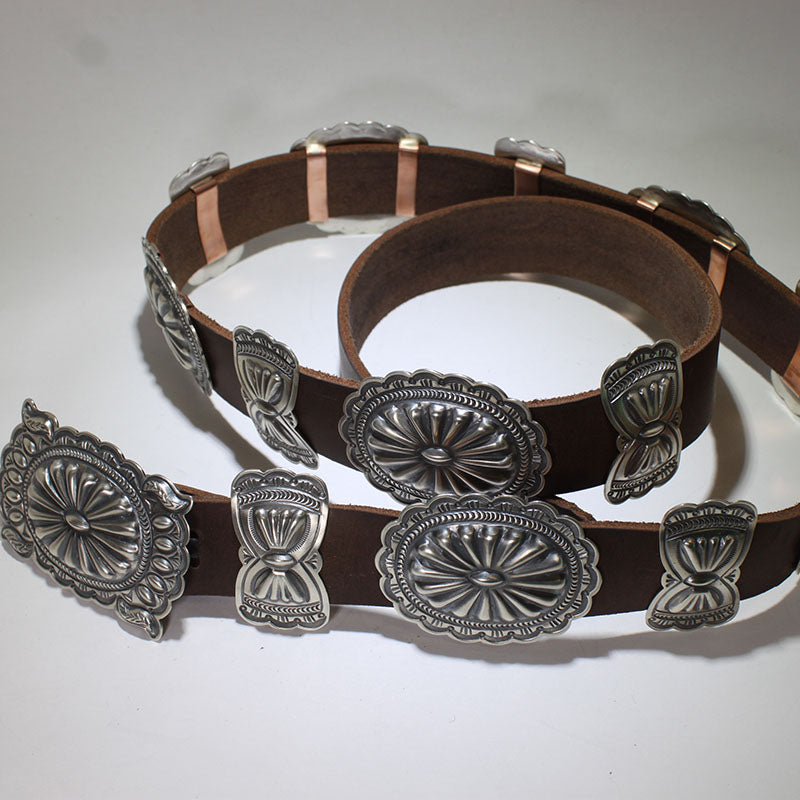 Silver Concho Belt by Arnold Blackgoat