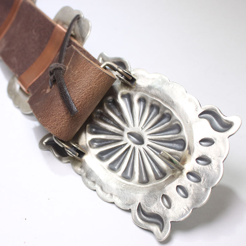 Silver Concho Belt by Arnold Blackgoat