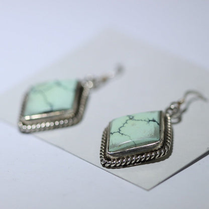 Boucles d'oreilles en turquoise chinoise