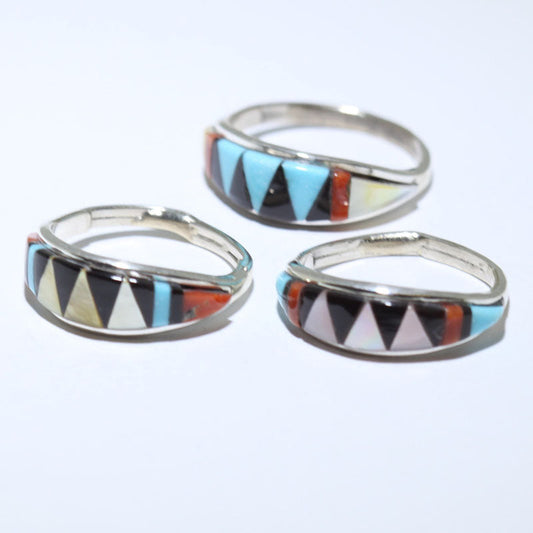 Cincin Inlay Turquoise oleh Navajo