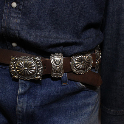 Silver Concho Belt by Arnold Blackgoat