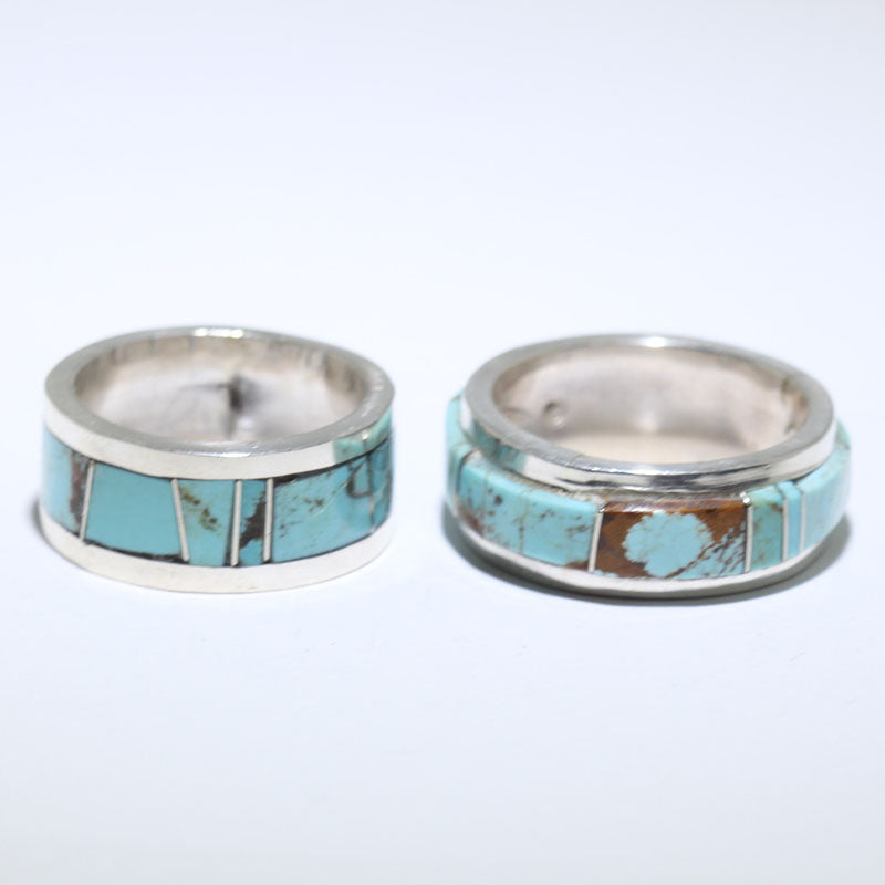 Bague en incrustation de turquoise par Steve Francisco