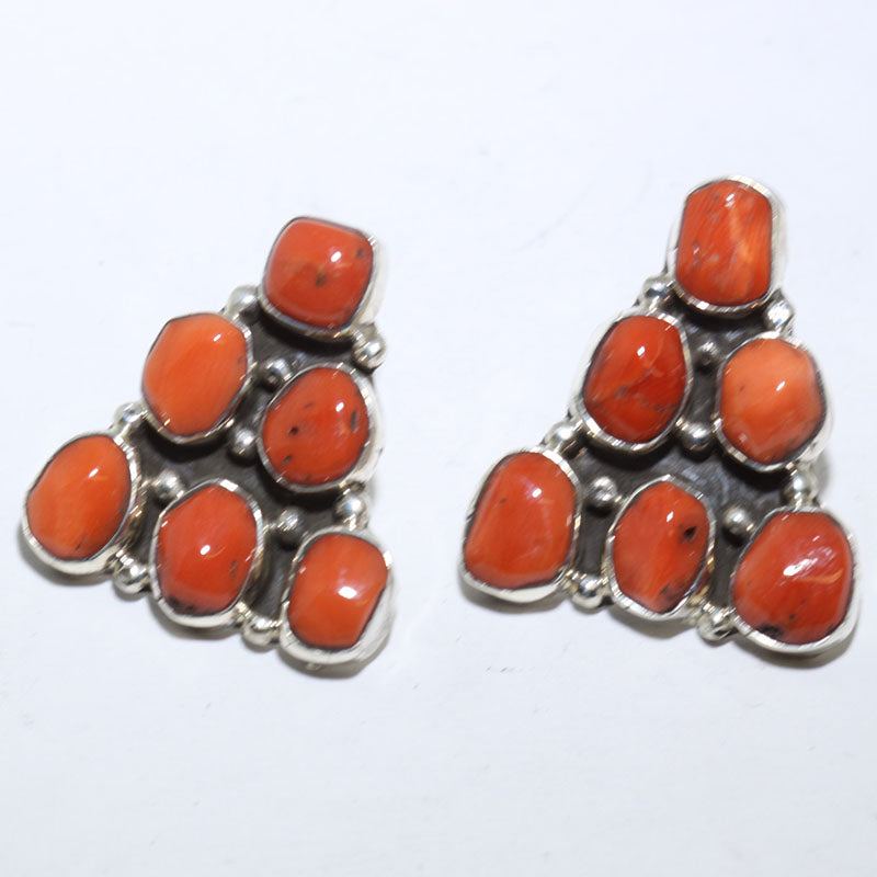 Coral Earrings by Shelia Tso