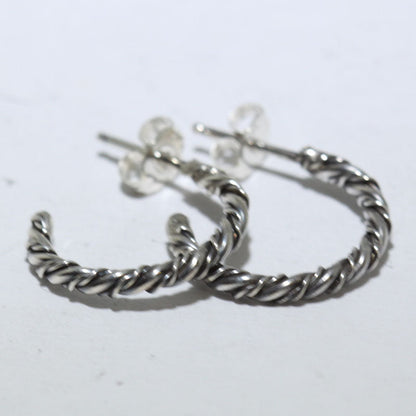 Silver Hoop Earrings by Navajo