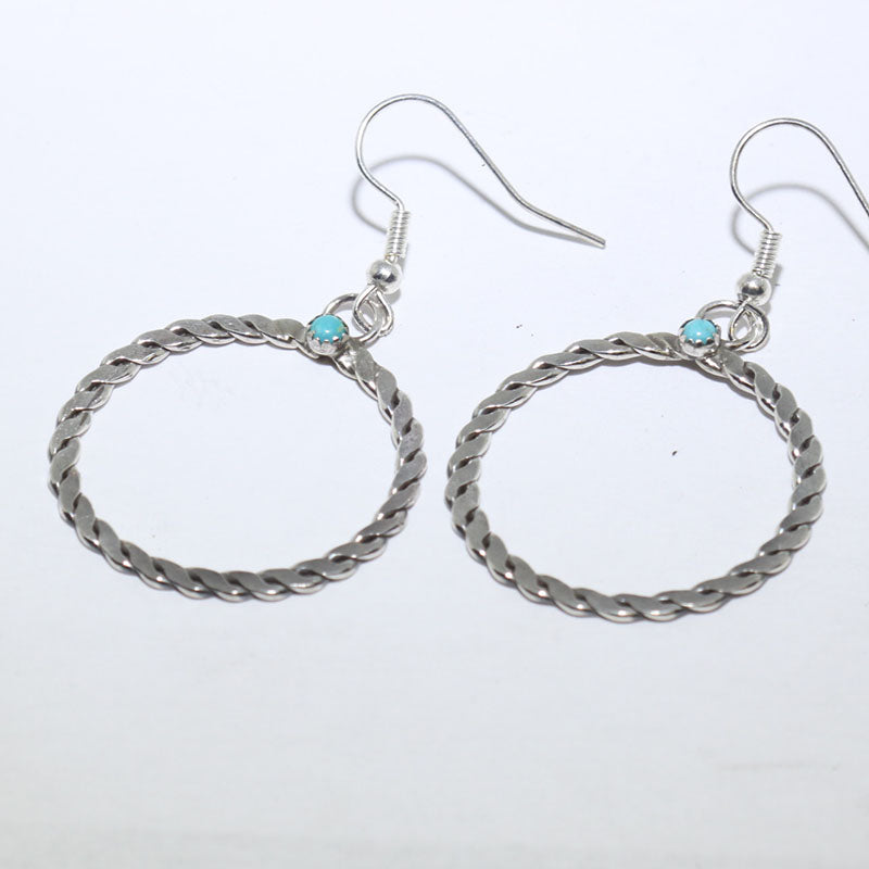 Turq Hoop Earrings ng Navajo