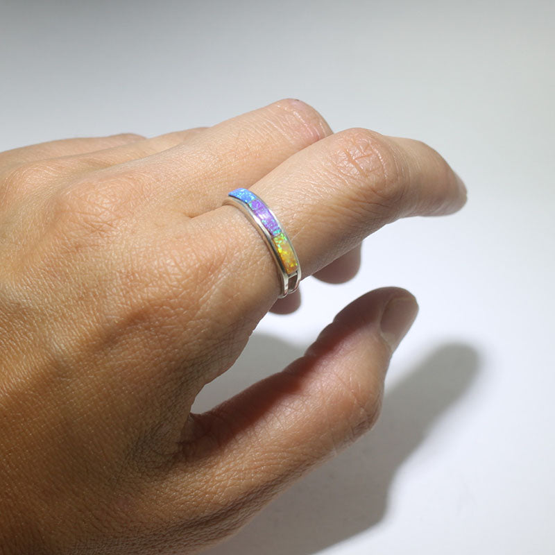 Многоцветное кольцо с инкрустацией от Навахо