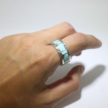 史蒂夫·弗朗西斯科製作的綠松石鑲嵌戒指