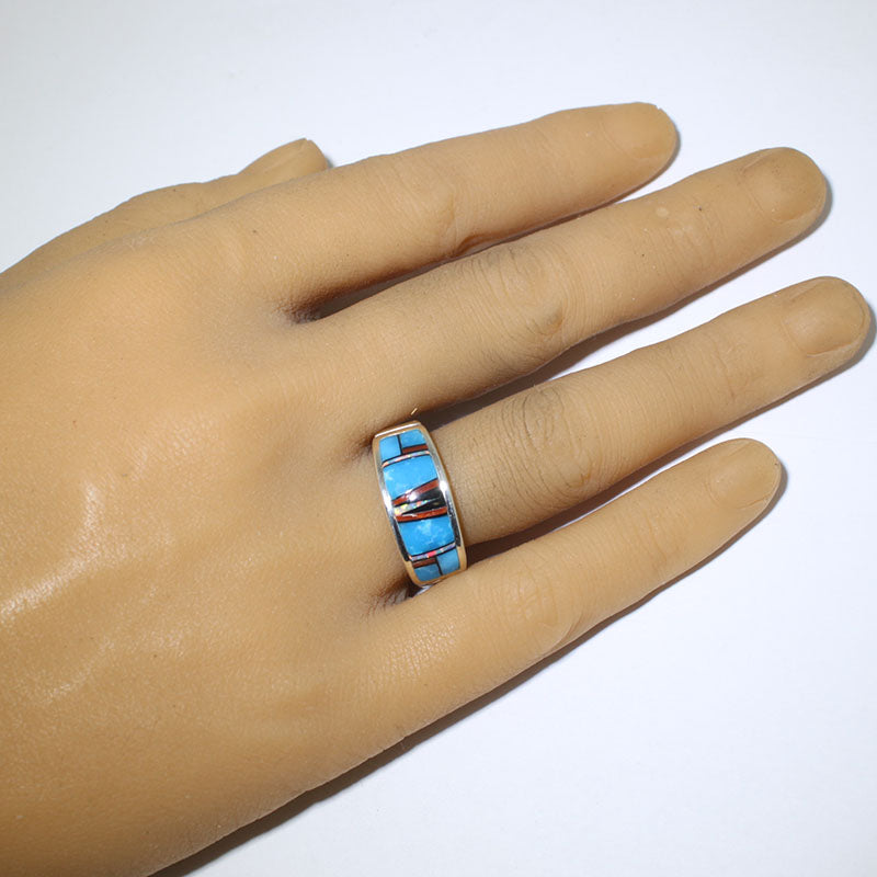 Anillo con incrustaciones por Navajo - Talla 9