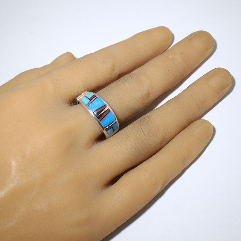 Anillo con incrustaciones por Navajo - Talla 11.5