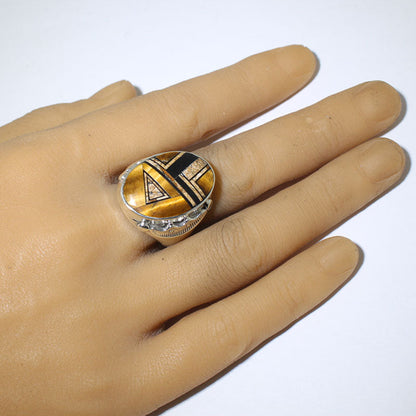 Anillo con incrustaciones de los Navajo - Talla 11