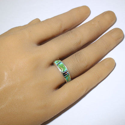 Anillo con incrustaciones por los Navajo - Talla 8