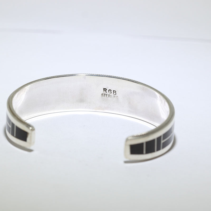 Inlay Bracelet by Navajo size 5-1/4"