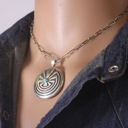 Reversible Silver Pendant ng Hopi