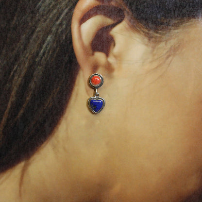 纳瓦霍的青金石/刺纹耳环