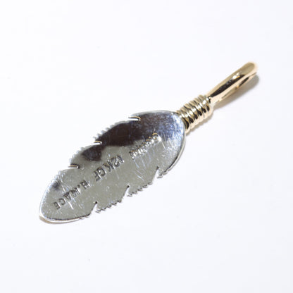 Feather pendant by Harvey Mace (silver or gold)