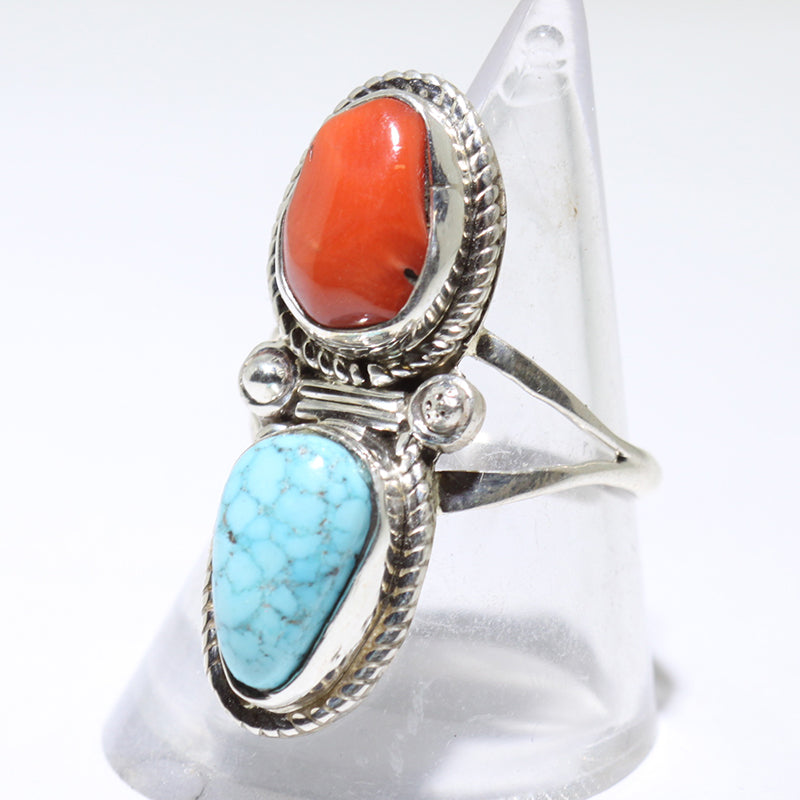 Bague turquoise par Navajo - Taille 7.5