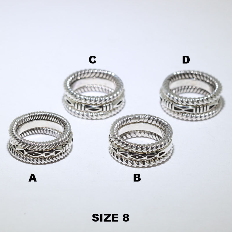 詹妮弗·柯蒂斯三件套銀戒指