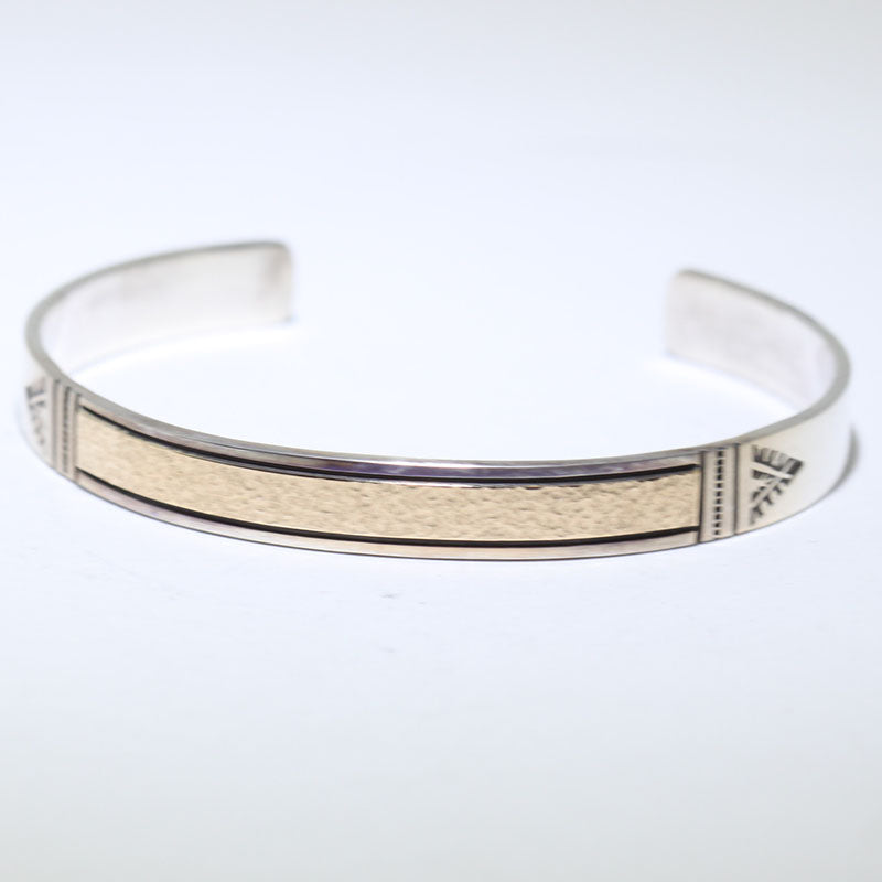 Zilveren/14K Armband door Amos Murphy 5-7/8"