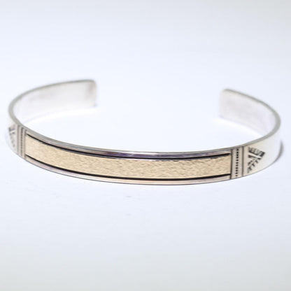 Silver/14K Bracelet by Amos Murphy 5-7/8"