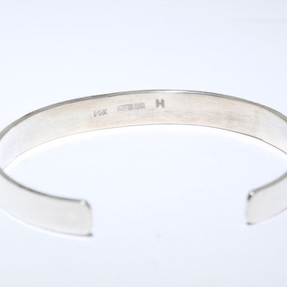 Zilveren/14K Armband door Amos Murphy 5-7/8"