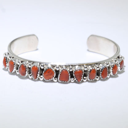 Coral Bracelet by Phillip Yazzie 5-3/8"