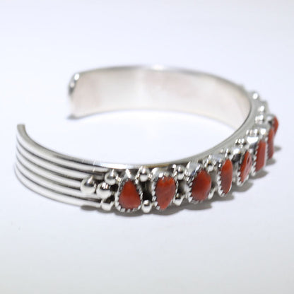 Coral Bracelet by Phillip Yazzie 5-3/8"