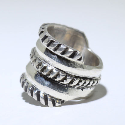 Bague en argent de monnaie par Ernie Lister - Taille 8