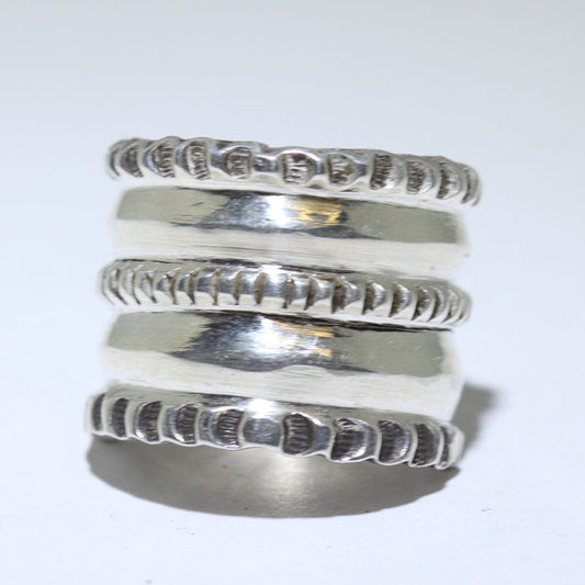 Bague en argent-monnaie par Ernie Lister - Taille 9.5