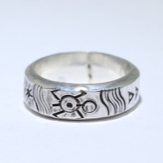 Silver Ring by Aaron Peshlakai- 7.5