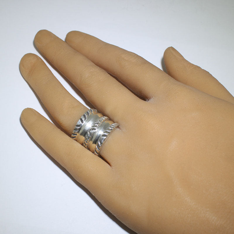 Bague en argent de monnaie par Ernie Lister - Taille 8