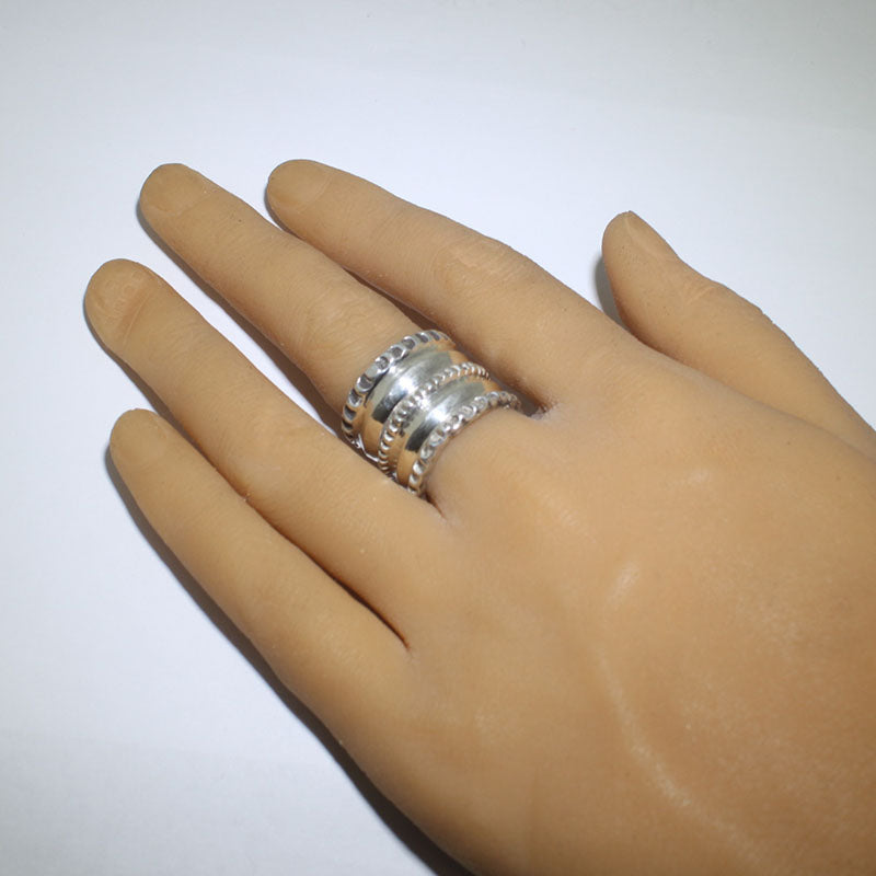 Bague en argent-monnaie par Ernie Lister - Taille 9.5