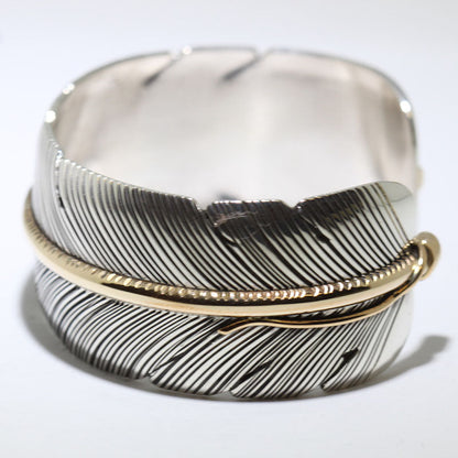 Feather bracelet by Harvey Mace (1.0") (silver or gold)