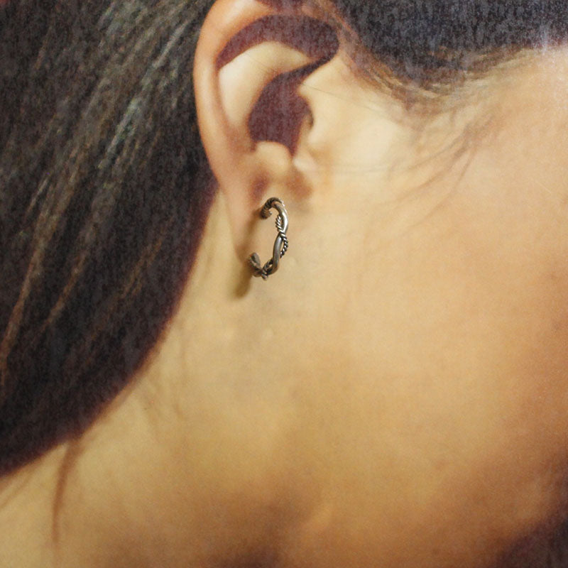 納瓦霍族銀色圓圈耳環