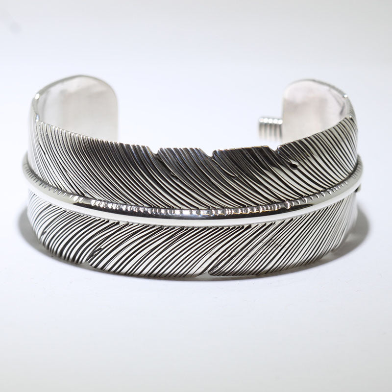 Feather bracelet by Harvey Mace (1.0") (silver or gold)