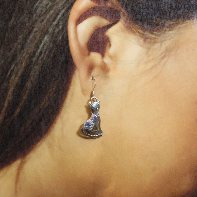 納瓦霍族銀貓耳環