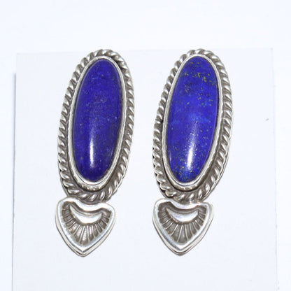 Boucles d'oreilles en lapis par Lyle Secatero