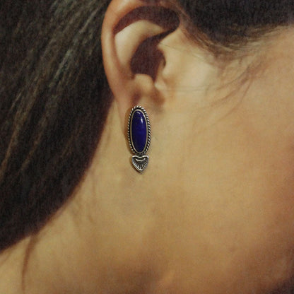 Boucles d'oreilles en lapis par Lyle Secatero