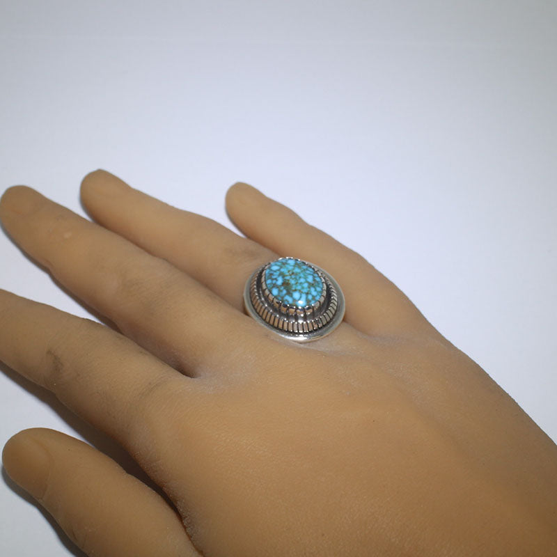 Cincin Turquoise Mountain oleh Marian Nez ukuran 7.5