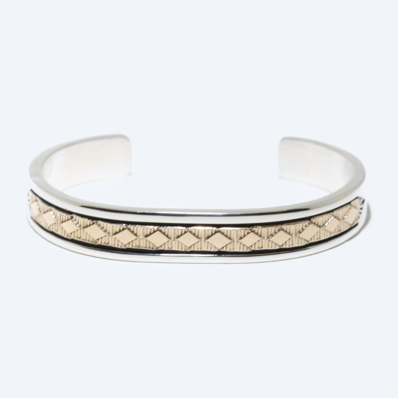 14K- und Silberarmband von Bruce Morgan, 5-5/8"